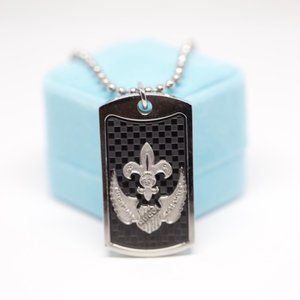 Carbon Fiber Francis Stainless Steel Dog Tag